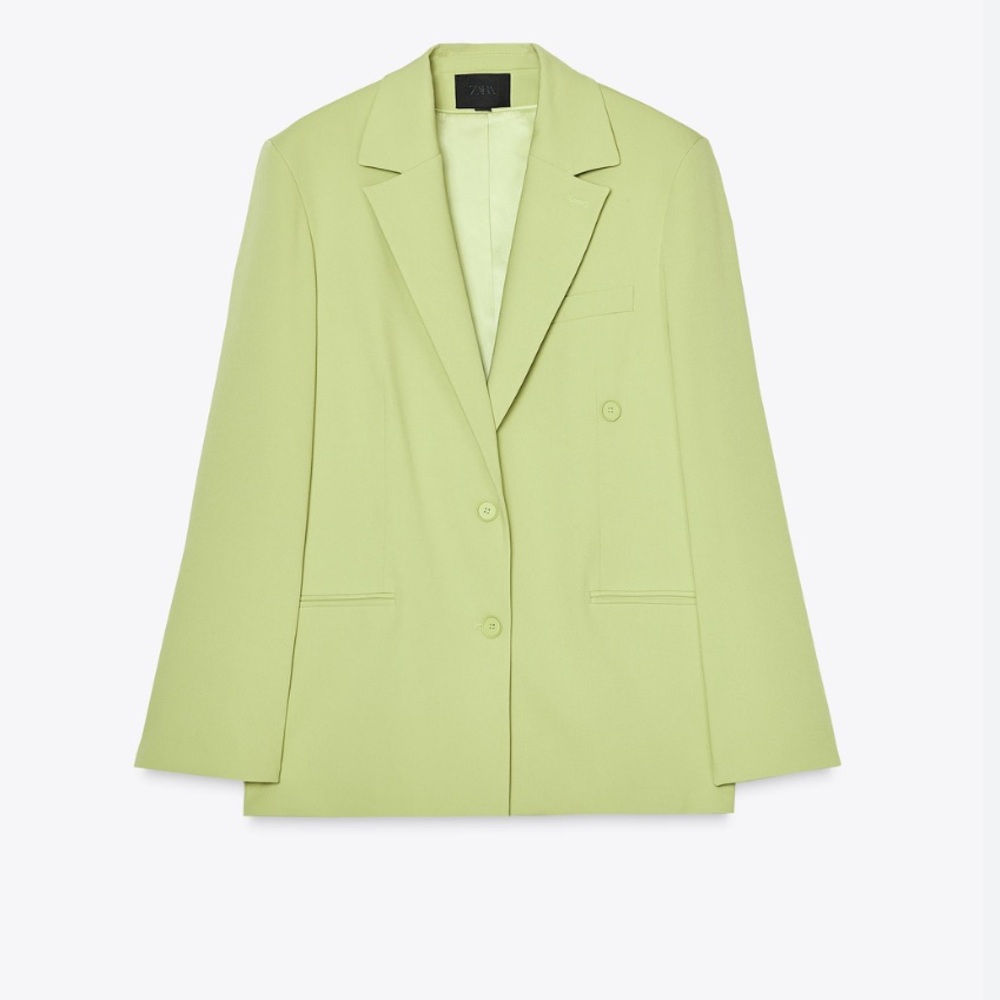 Zara NWT multiposition oversized blazer apple green 5247/775 - Picture 3 of 11
